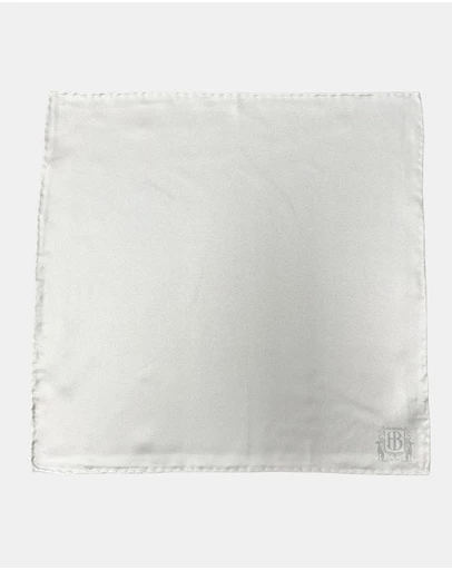 Henry Bucks - HENRY BUCKS Plain Crest Pocket Square SILVER