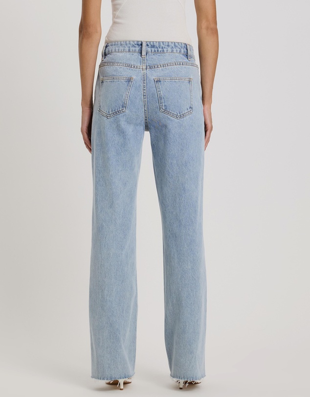 Atmos&Here - Myra Straight Leg Raw Hem Jeans