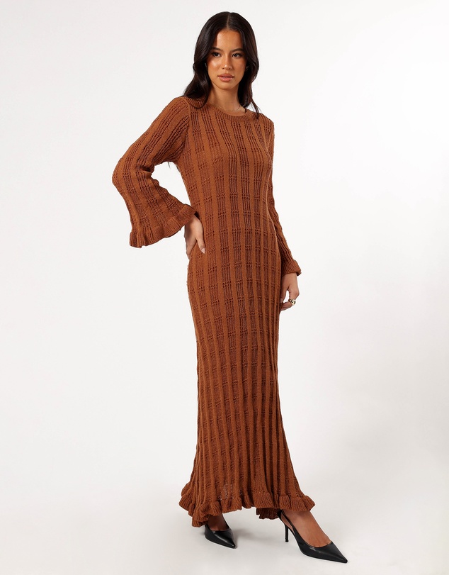 Petal & Pup - Colter Long Sleeve Maxi Dress - Bronze