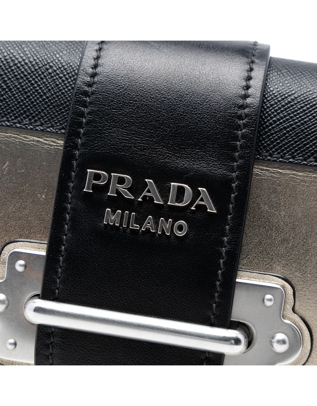 Pre-Loved by Azura Reborn - Pre-Loved Saffiano Trimmed Metallic Vitello Cahier Bag
