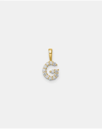 Zoe Olivia - 9K Gold Lab Grown Diamond Initial G Pendant