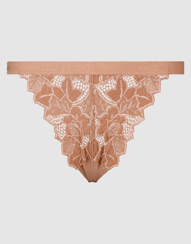 Sans Complexe - Arum Gloss Tanga Side Lace Hipster Brief