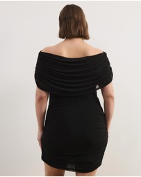 Atmos&Here Curvy - Millie Off Shoulder Mesh Mini Dress
