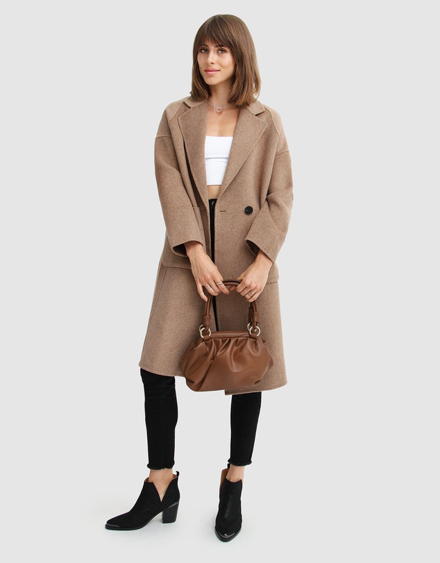 Belle & Bloom - Publisher Double-Breasted Wool Blend Coat
