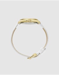 Maxum - Sydney - White Dial, Gold Tone Case & White Leather Band