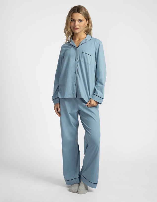 Mitch Dowd - Cotton Jersey Pyjama Set - Blue