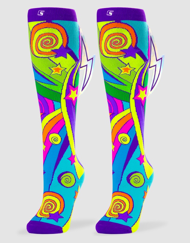Crazy Skates - Crazy Socks Lightning Swirl Knee-High Socks