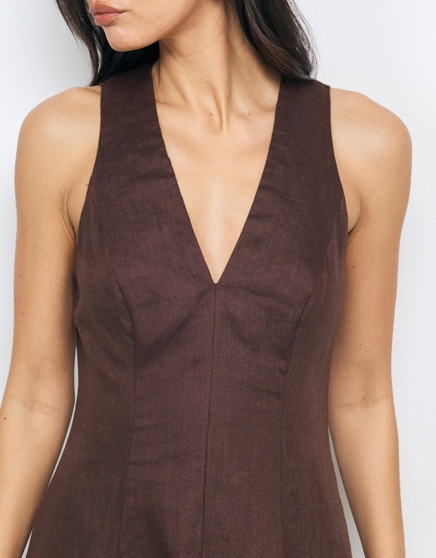 AERE - Evania Linen Midi Dress