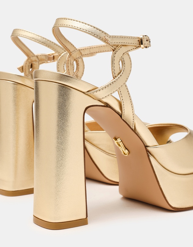 Steve Madden - Miliana Gold Leather Heels