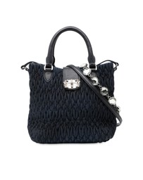 Pre-Loved by Azura Reborn - Pre-Loved Matelasse Denim Crystal Satchel