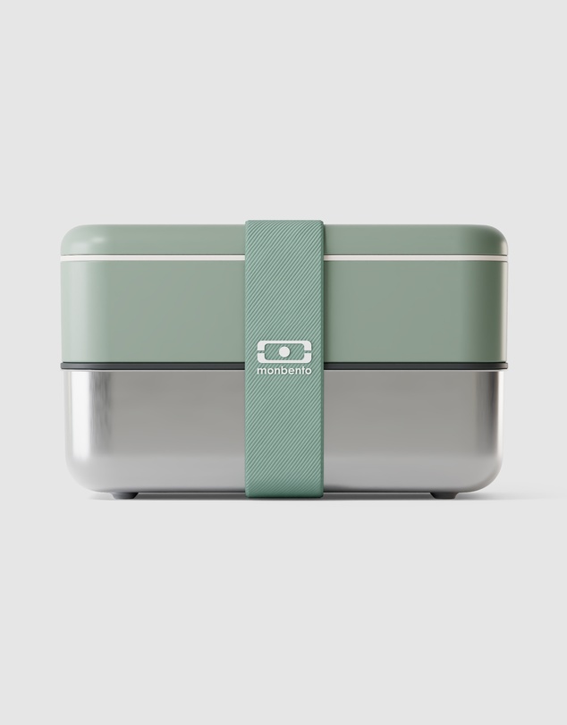 Monbento - Monbento Mb Sense Original The Two-Tier Metal Food Container Sense Original - Natural Green