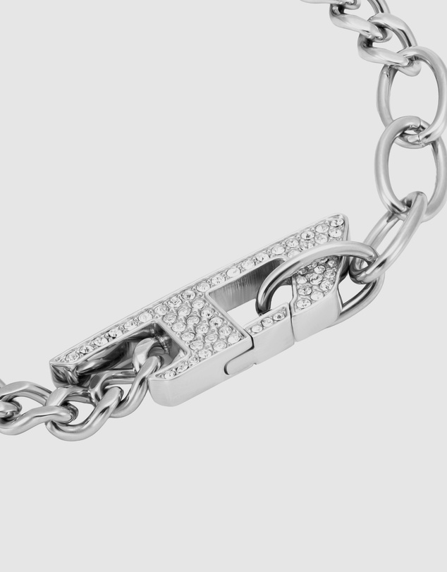 Diesel - D Logo Silver-Tone Bracelet