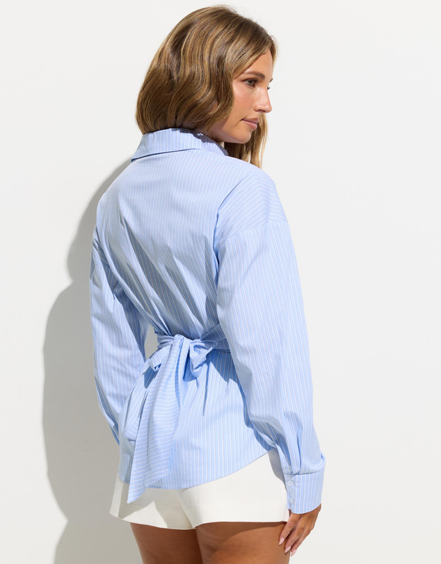 Dazie - Saffron Striped Wrap Shirt