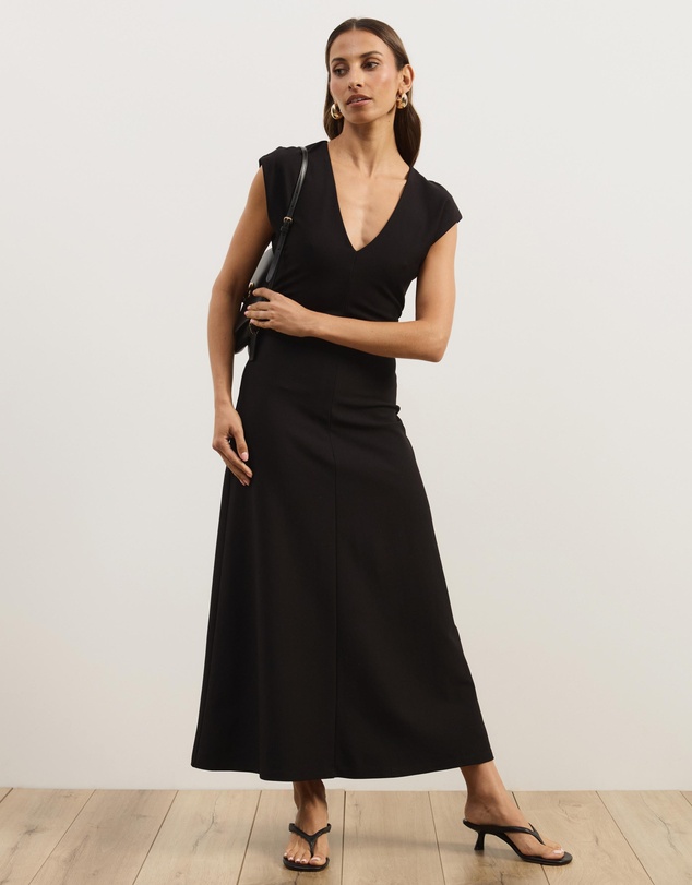 Atmos&Here - Freya V-Neck Ponte Midi Dress