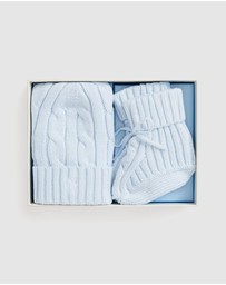 Polo Ralph Lauren - Cable-Knit Cotton Beanie & Bootie Set - Babies