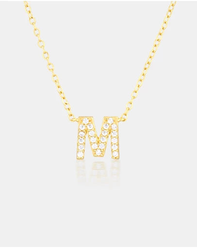The Silver Collective - A-Z Letter Necklace - M