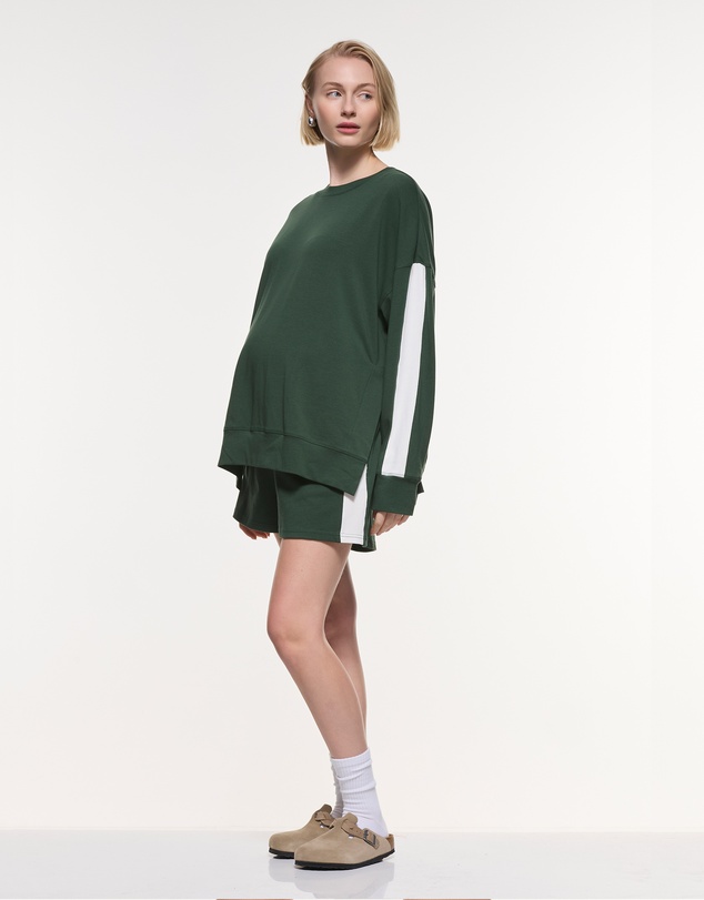 Soon Maternity - Side Stripe Cotton Shorts