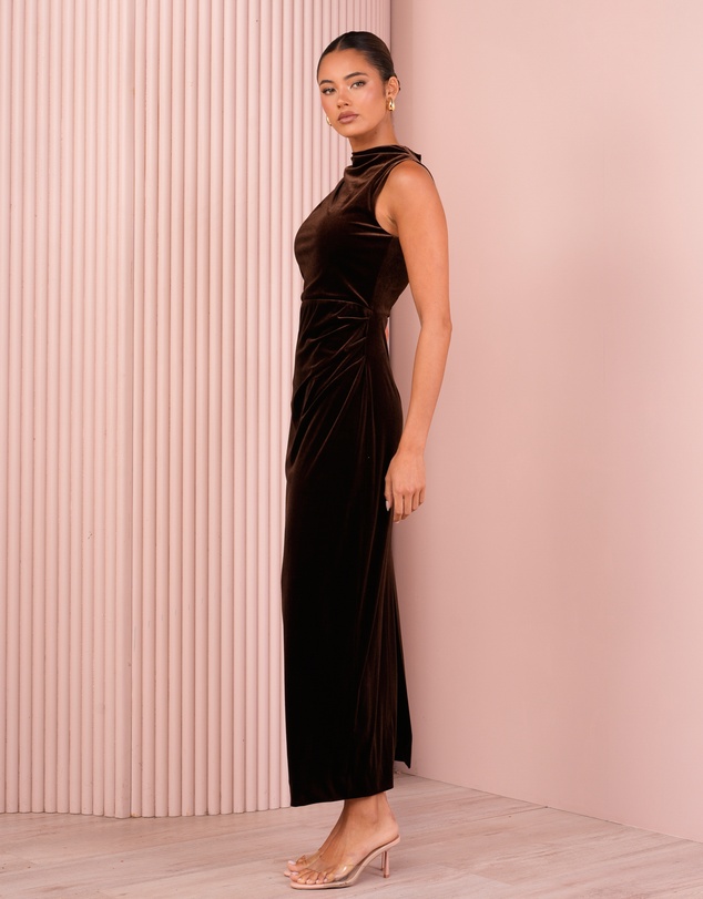 Azzurielle - Moriah High Neck Maxi Gown