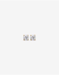 Michael Hill - Certified 0.25 Carat TW Round Brilliant Diamond Solitaire Stud Earrings in 18kt Yellow Gold
