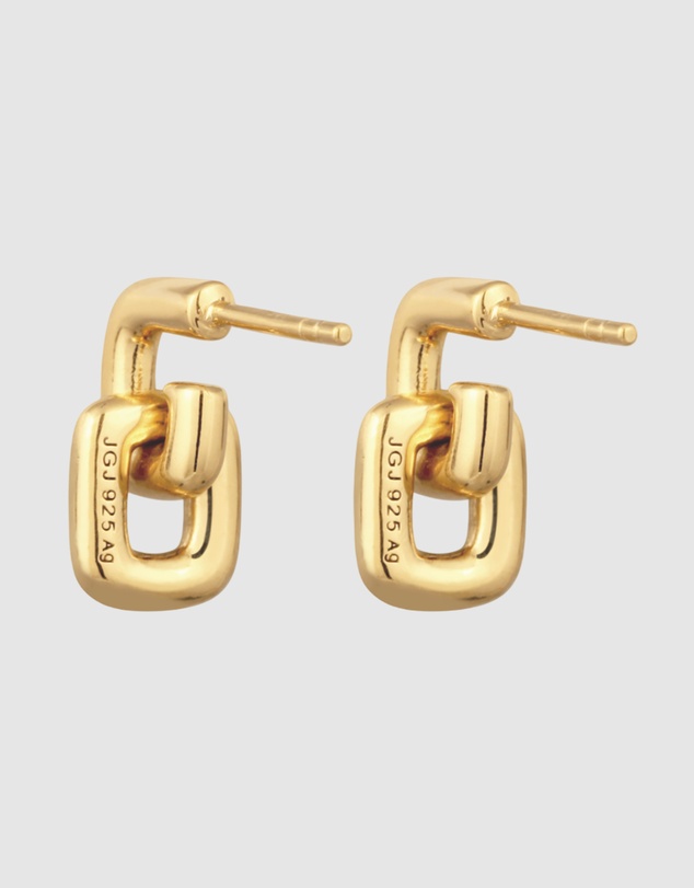 Elli Jewelry - Chain Link Stud Earrings in Gold-Plated 925 Silver