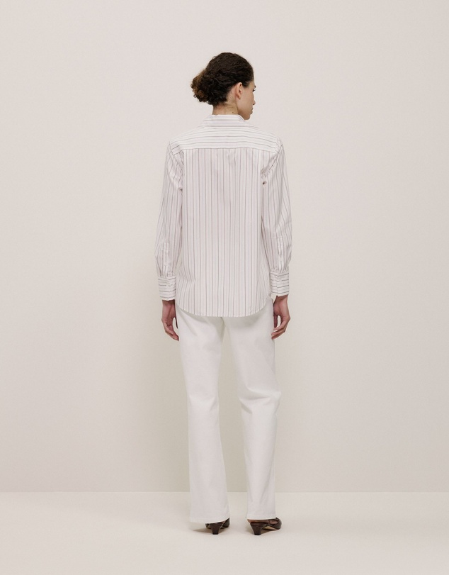 Trenery - Yarn Dyed Poplin Stripe Shirt in Russet