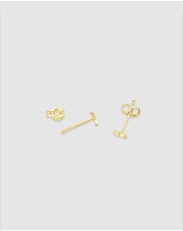 Ichu - Mini Moon Earrings Gold