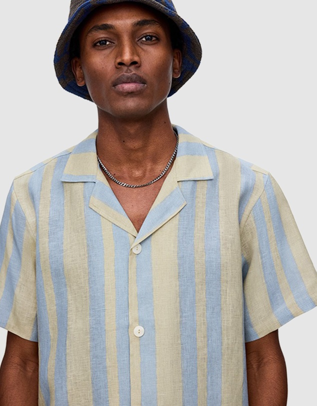 OAS Company - Mist Strata Cuba Linen Shirt