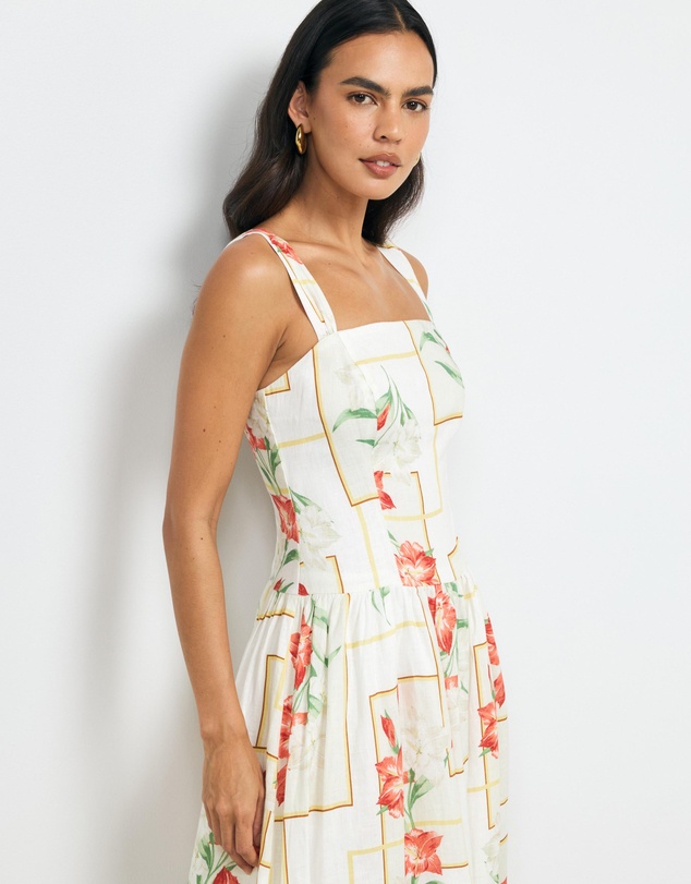 AERE - Asha Linen Midi Dress