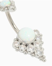 Lovisa - Titanium White Opal Cubic Zirconia Belly Bar