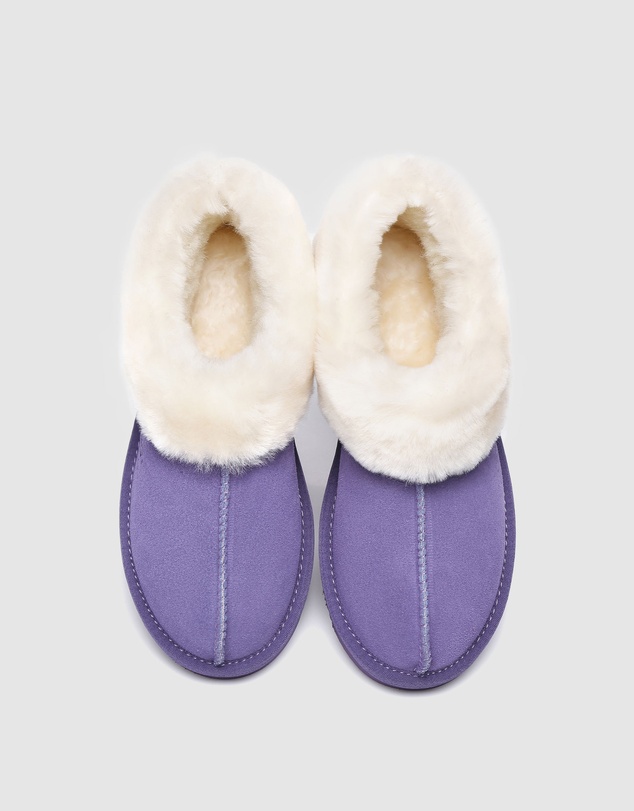 EVERAU - Australian Shepherd Ugg Homey Slipper Cow Leather Upper House Shoes