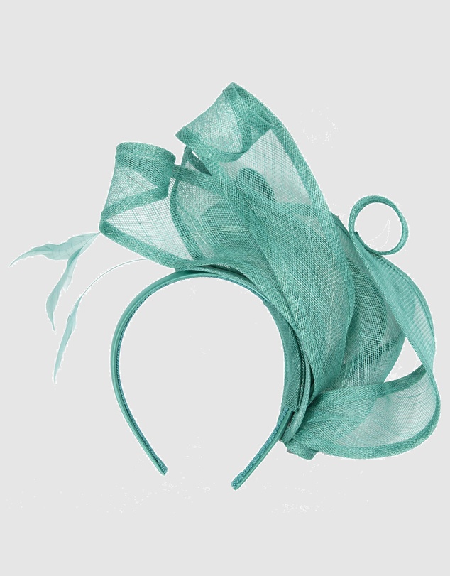 Max Alexander - Sinamay Teal Racing Fascinator