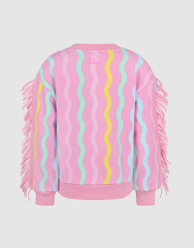 Rock Your Kid - Candy Stripe Funky Fringe Sweatshirt