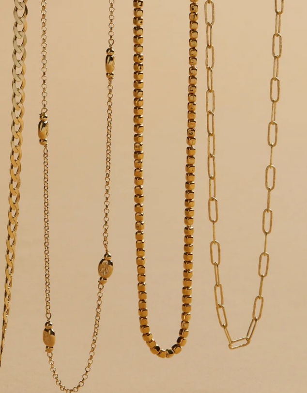 Najo - Quadrille Yellow Gold Necklace (45cm+ext)