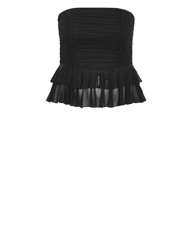 City Chic - Livia Ruched Mesh Bustier