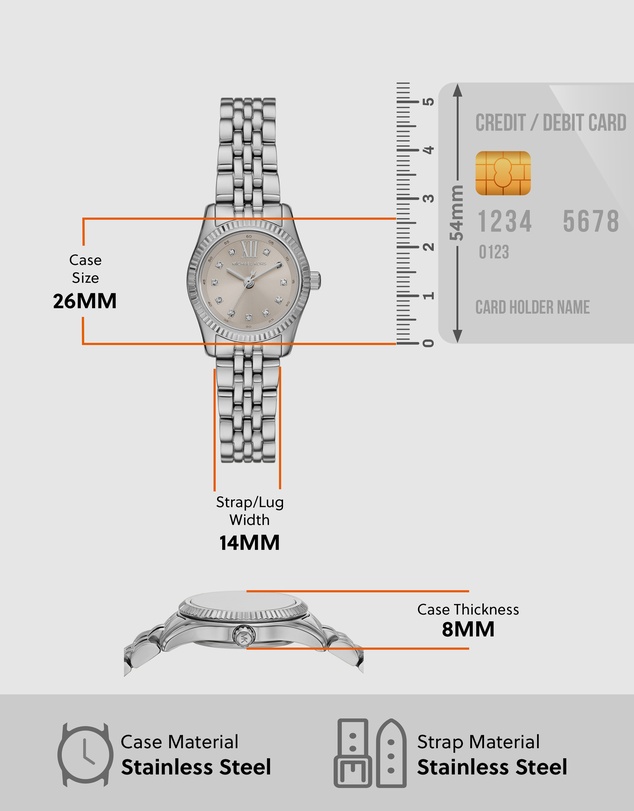 Michael Kors - Lexington Silver Tone Analogue Watch