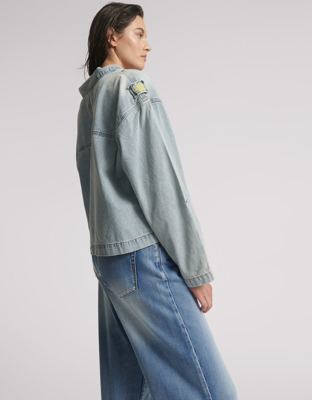 ONE TEASPOON - Retro Pullover Denim Shirt - Soft Blue