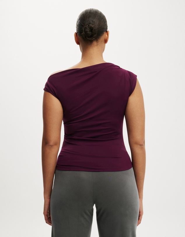 Cotton On - Georgie Off Shoulder Belt SS Top