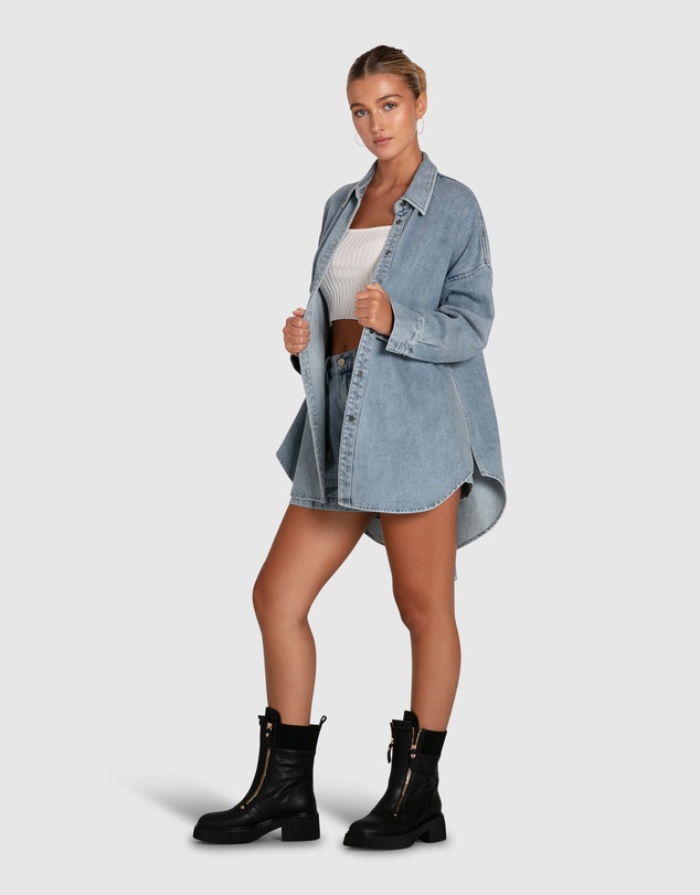 Belle & Bloom - Into Him Oversized Denim Shirt