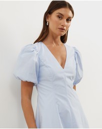 Atmos&Here - Ally Cotton Puff Sleeve Midi Dress