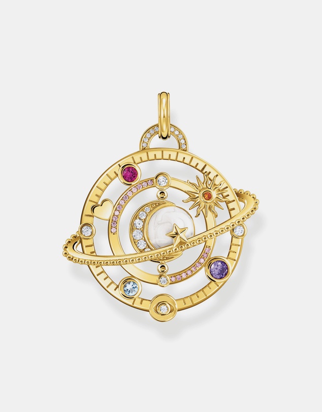 THOMAS SABO - Gold Planetary Ring Pendant with Colourful Stones