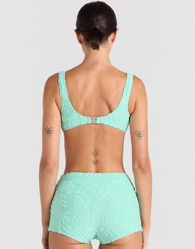 Poolside Paradiso - Mai Tai Crop Bikini Top - Mint