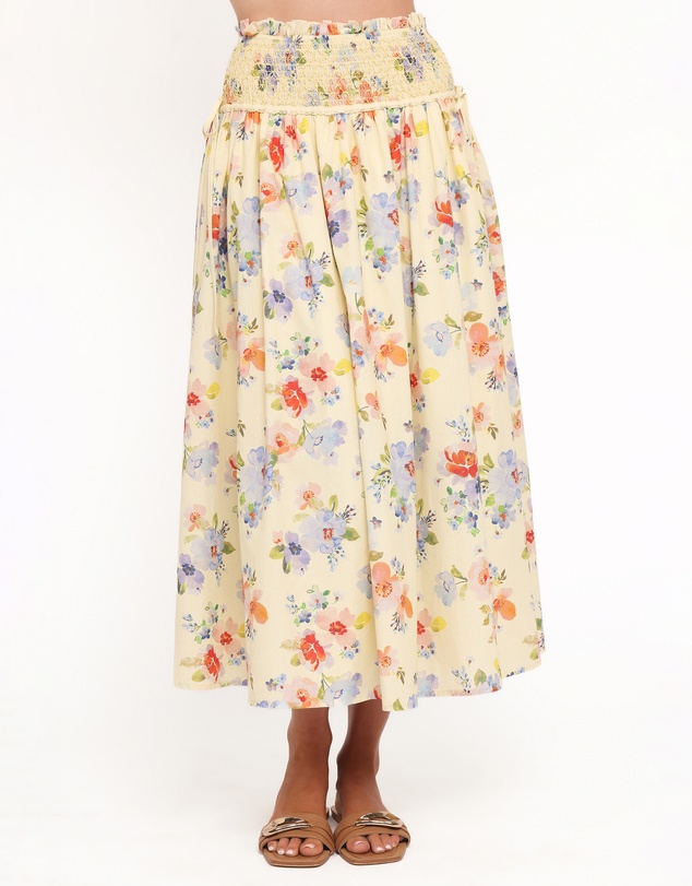 Petal & Pup - Saskia Maxi Skirt - Lemon Floral
