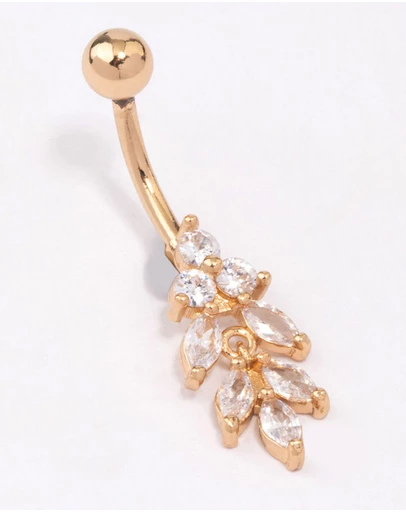 Lovisa - Gold Plated Surgical Steel Marquise Drop Belly Ring