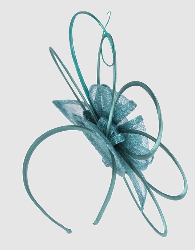 Max Alexander - Sinamay Teal Flower Racing Fascinator