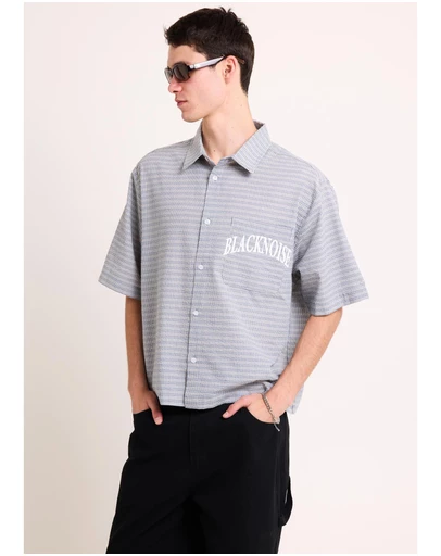 Black Noise White Rain - Heaton Short Sleeve Shirt