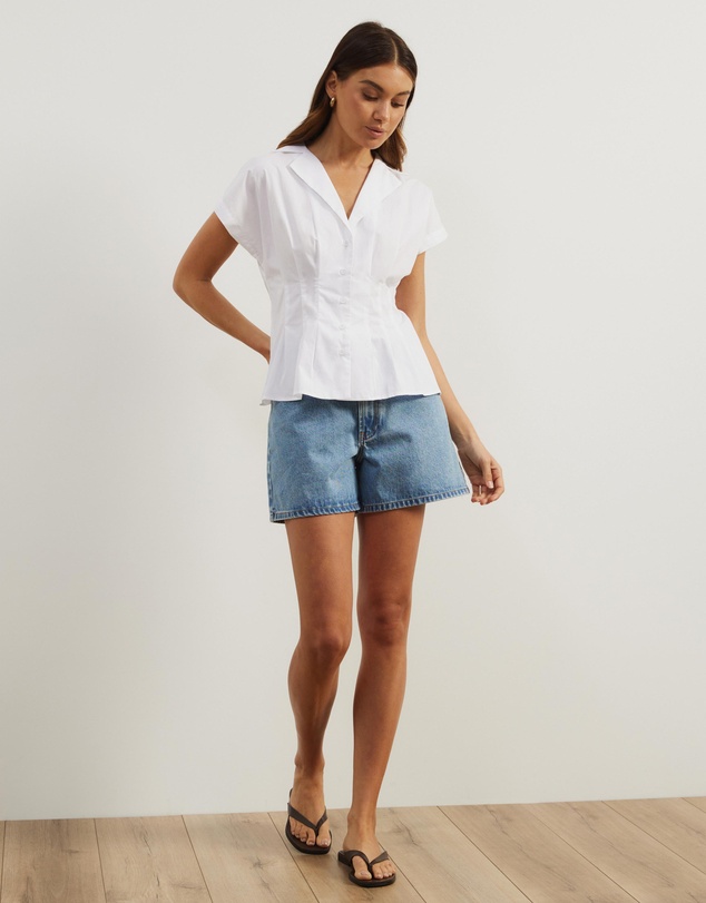 Atmos&Here - Marcy Pin Tuck Short Sleeve Shirt