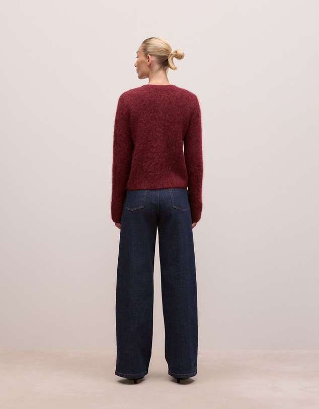 Trenery - Brushed Alpaca Button Through Cardigan in Red Mahogany