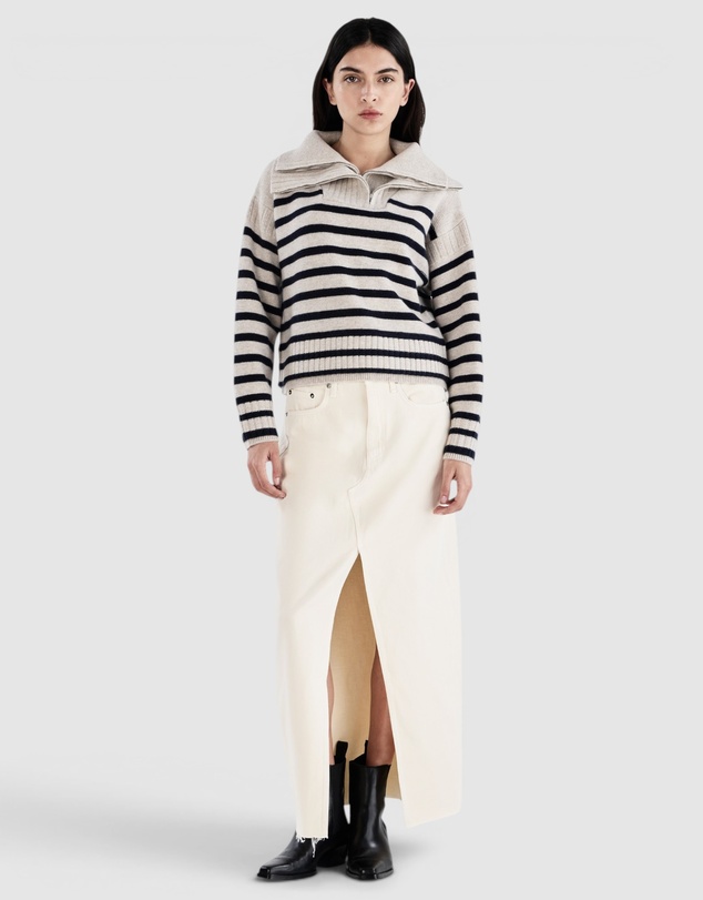 rag & bone - Ilaria Stripe Half Zip Sweater
