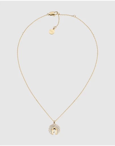 Furla - Furla Flow Crystal Pendant Gold-Tone Necklace