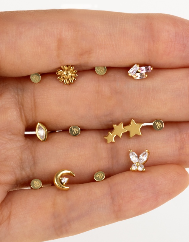 Wanderlust + Co - Trio Stars Flat Back Earring